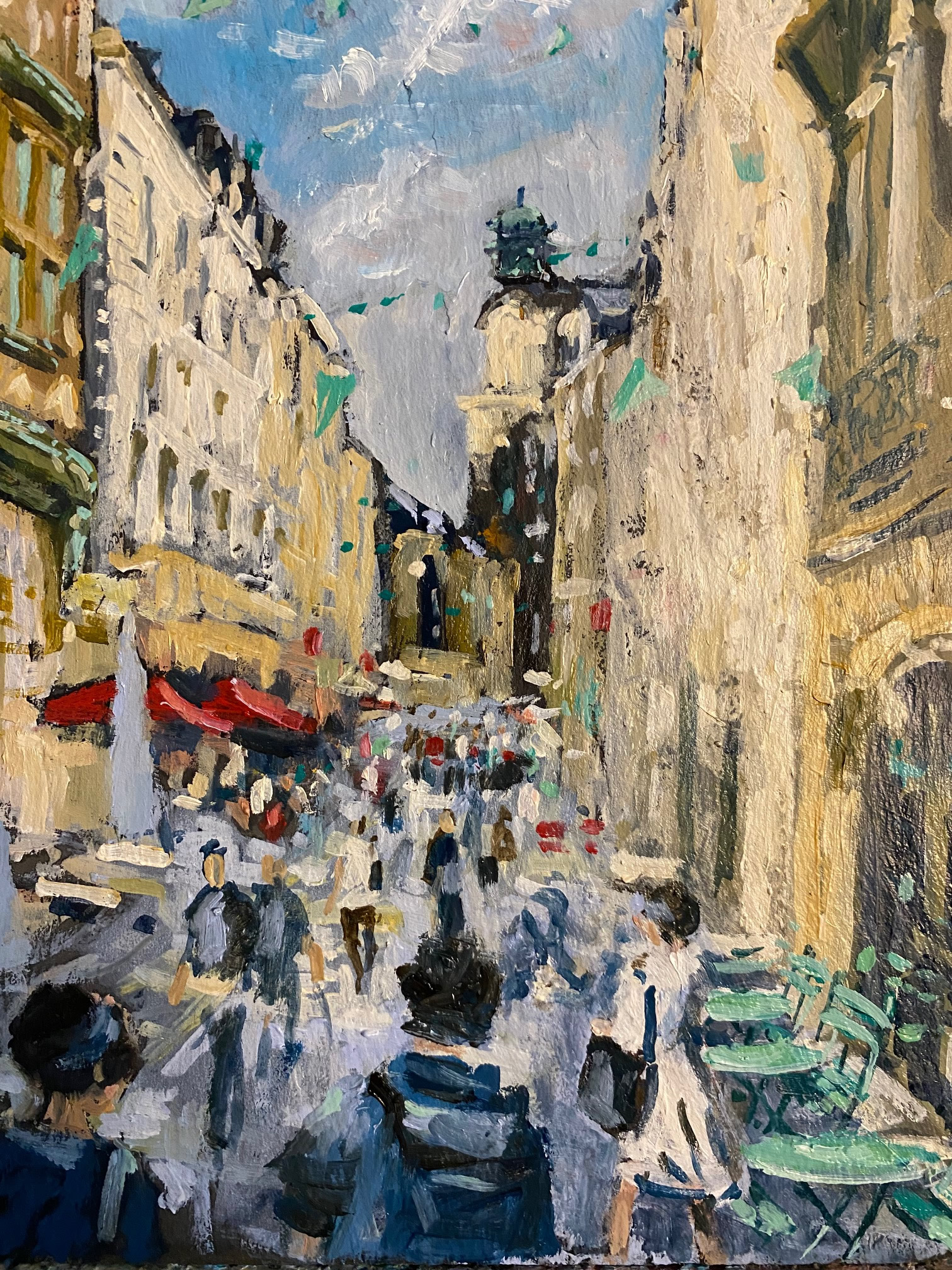Huile sur ardoise - François Bro